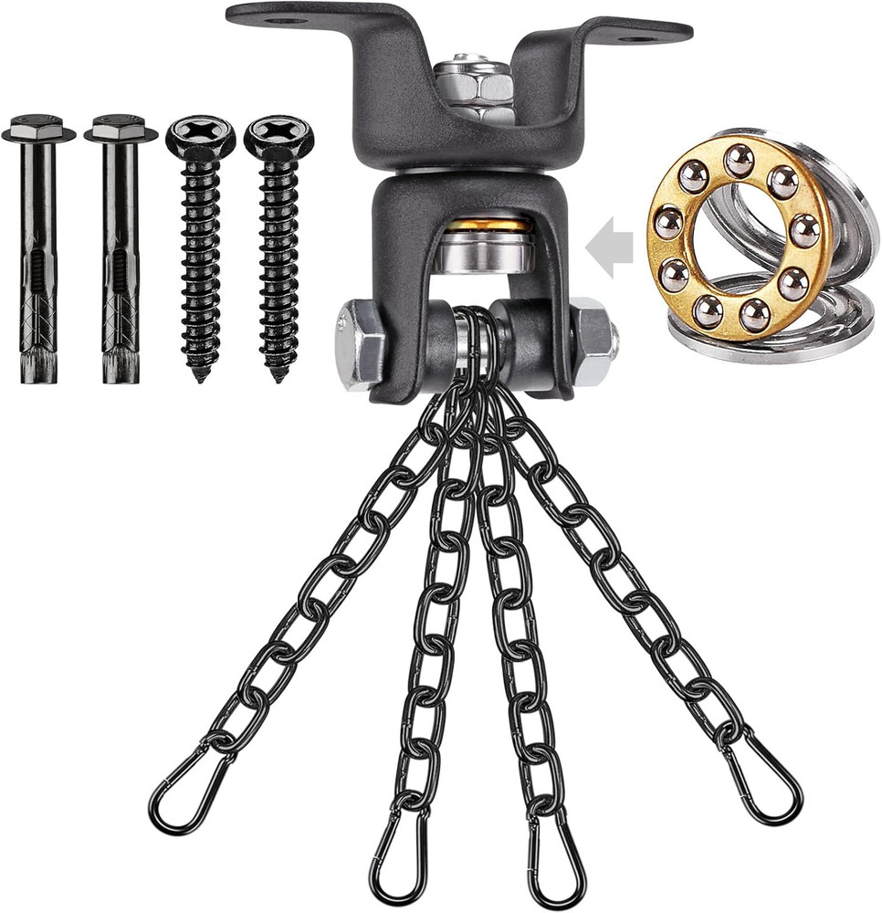 Heavy Bag Ceiling Mount with Spring & Chains 360° Rotation Punching Bag Ceiling