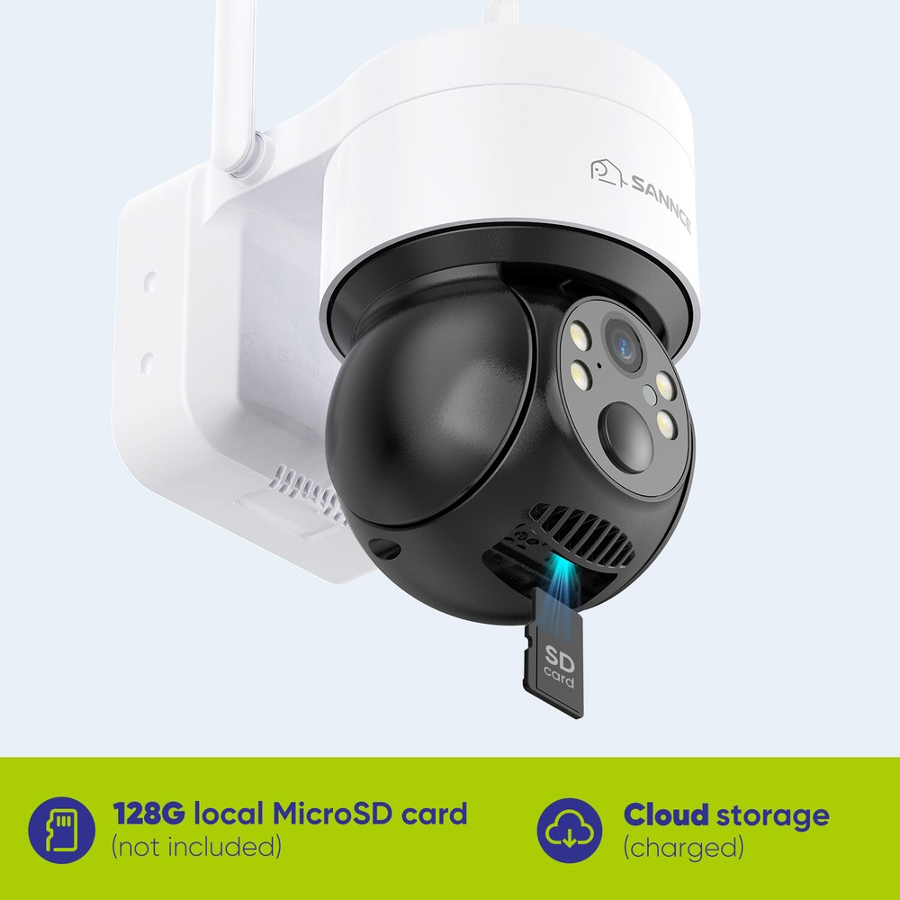 SANNCE 4MP Wireless PT Security Camera Solar Powered Two Way Audio Color Night