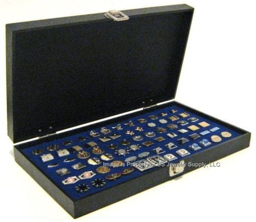 1 Wholesale Solid Top Lid Blue Cufflinks Display Portable Storage Boxes Case