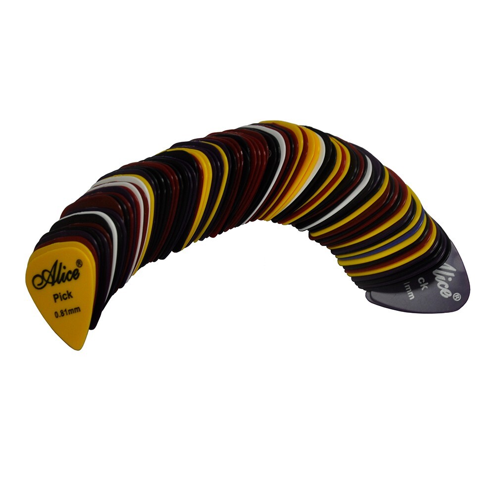 100Pcs Medium 0.81mm Alice ABS Smooth Guitar Picks Plectrums AP-P