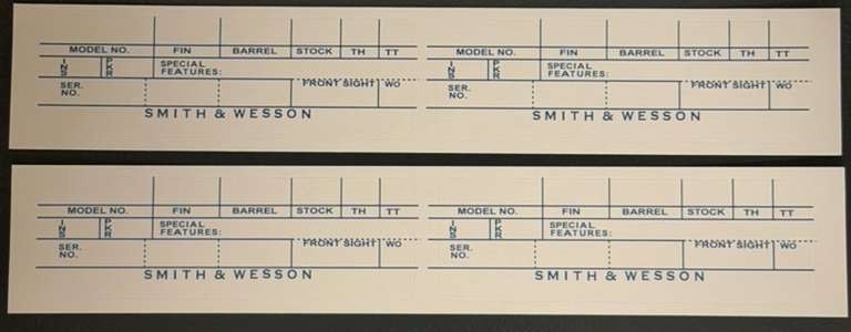 Smith & Wesson Box Labels with no dash - set of 4