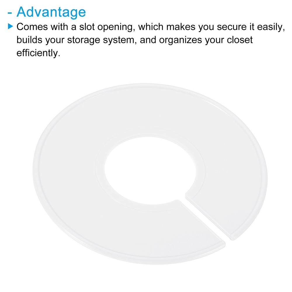 Clothes dividers, 6 pcs labels round sorting separator for wardrobe, white