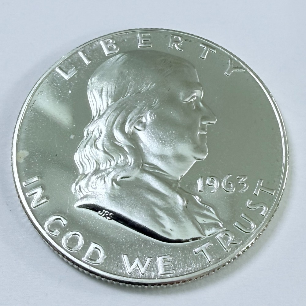 1963 FRANKLIN PROOF HALF DOLLAR COIN 90% SILVER MS MINT STATE #8025