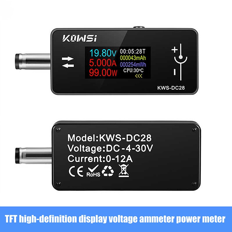 KWS-DC28 0.96 Inch TFT HD Digital Display DC 5.5*2.5 Interface Tester Voltage
