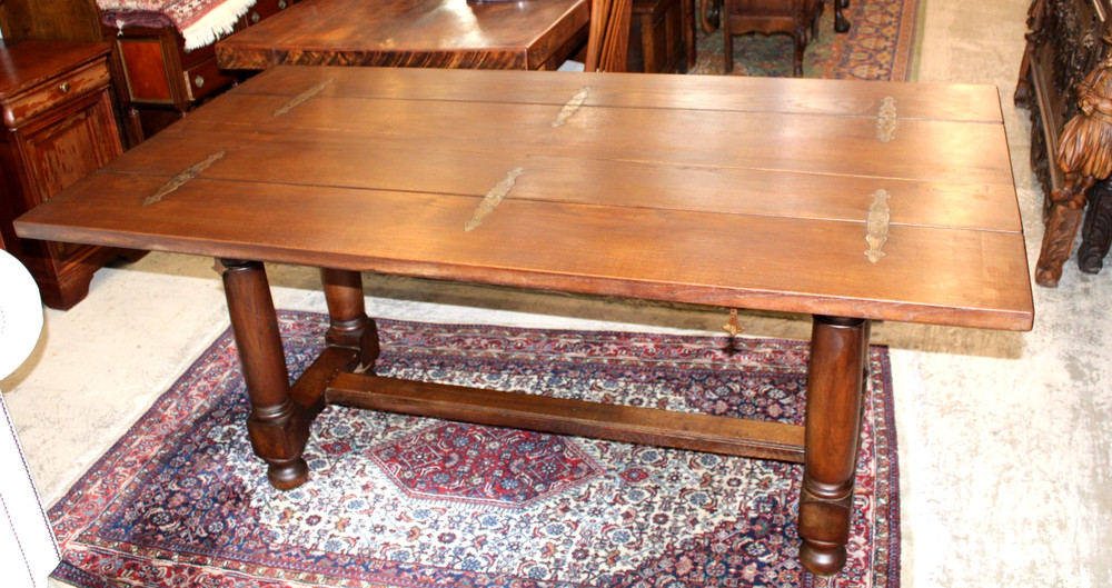 French Antique Oak Folding Dining Table / Trestle Table / Sofa Table