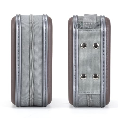Hard Plastic DVD Case Portable Zipper CD Case Holder Large 48 Capacity Coffee