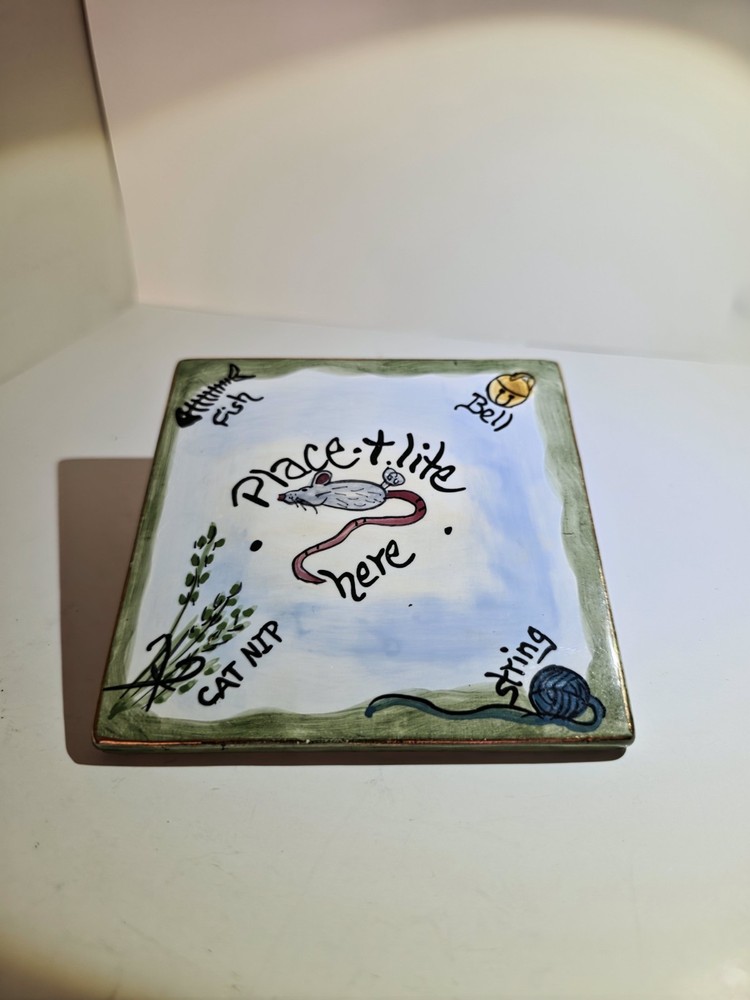 Blue Sky Cat And Mouse Tea Light Trivet Tile