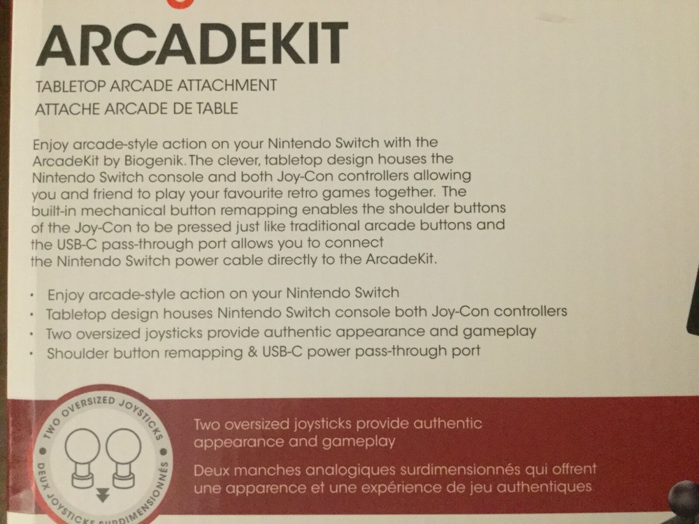 Tabletop Arcade Kit Dock Cabinet for Nintendo Switch + Two Oversized Joysticks