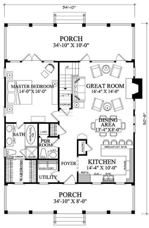 William Poole Designs Home Plans Raspberry Cottage 3 bed, 2 bath small house