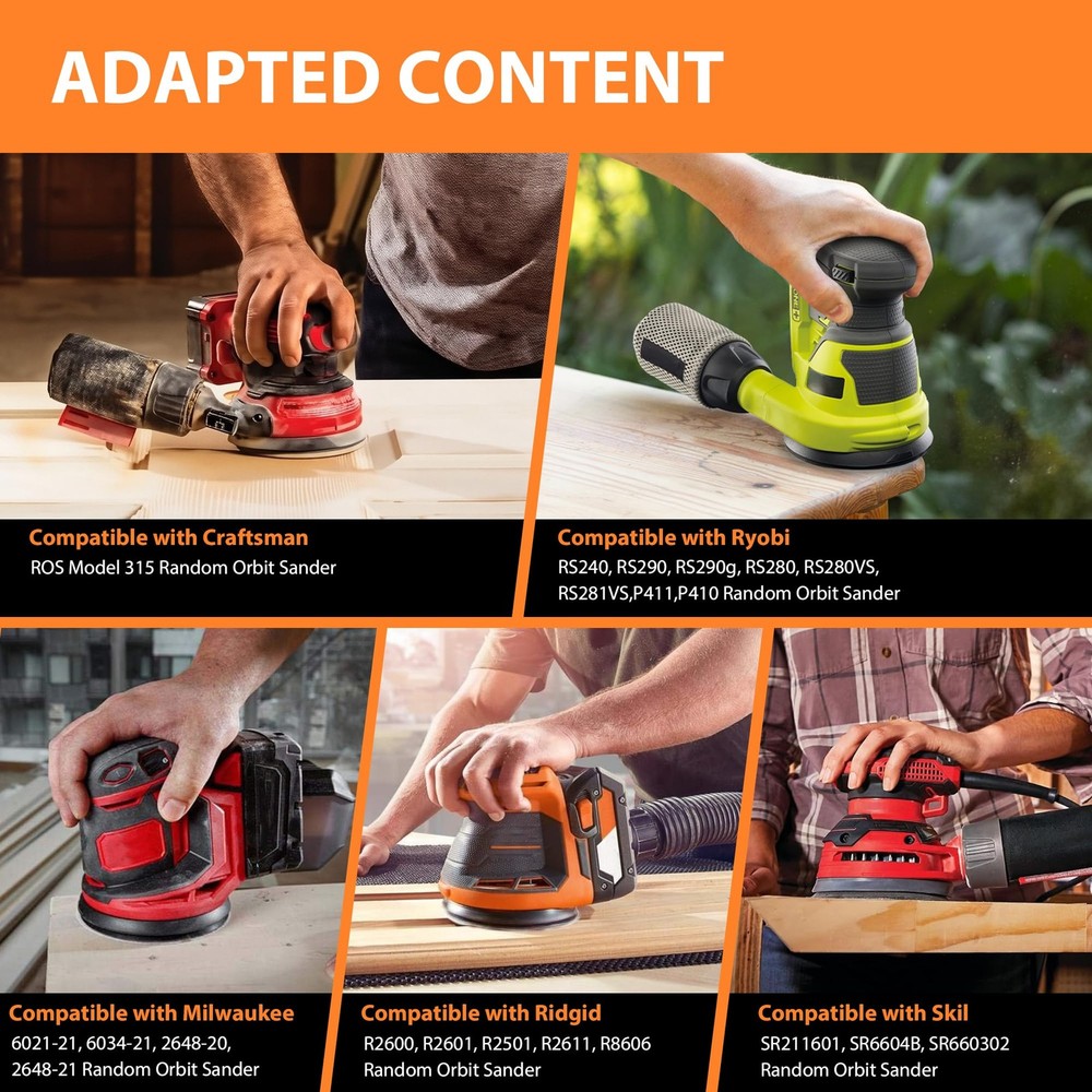 5-Inch Sander Replacement Pad, Universal Hook and Loop Orbital Black