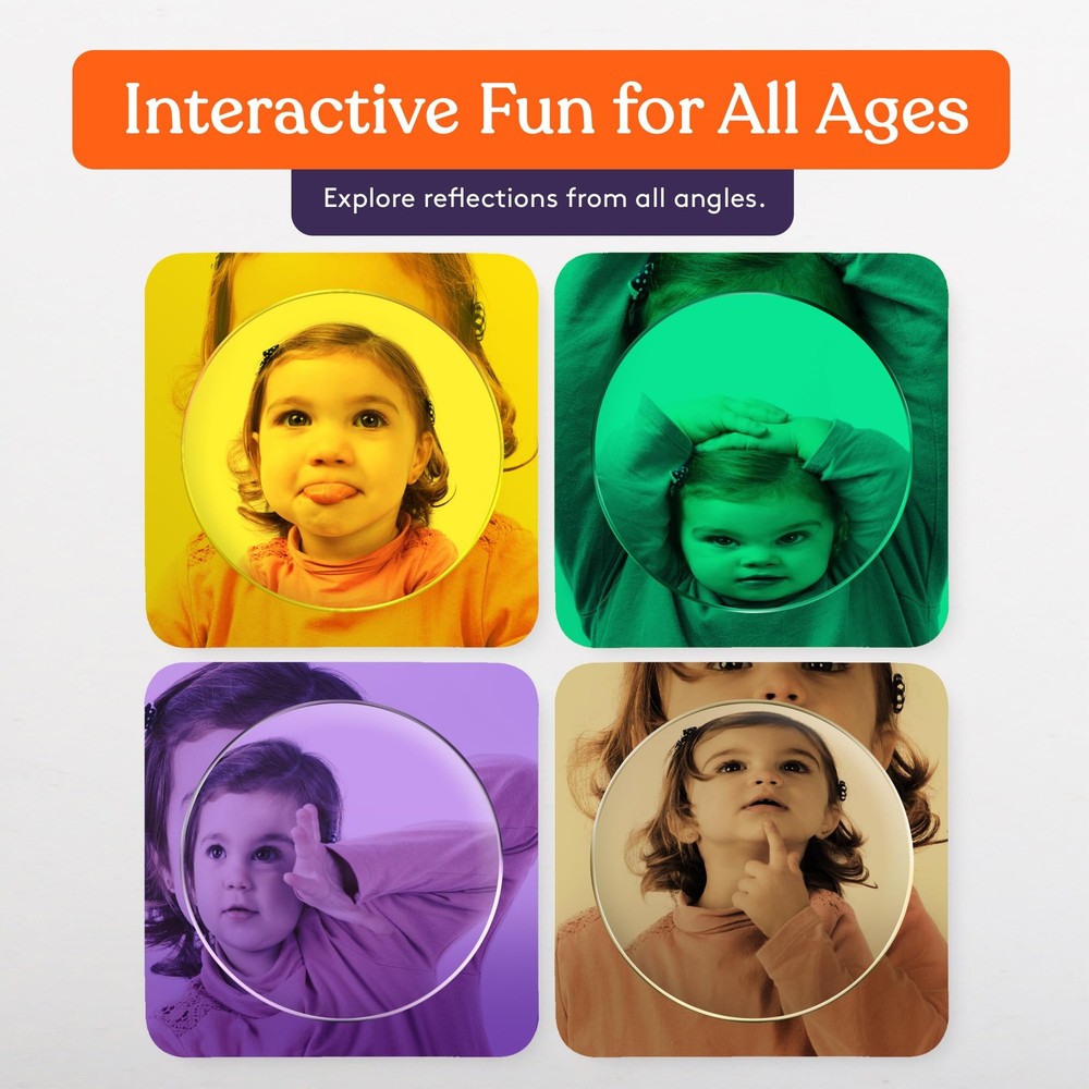 Sensory Bubble Wall Mirror - Multi Color Interactive Acrylic Mirrors for Wall...