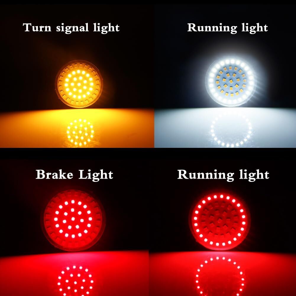 1156 & 1157 LED Turn Signal Light Blinker w/ Smoke Lens For Harley Electra Glide