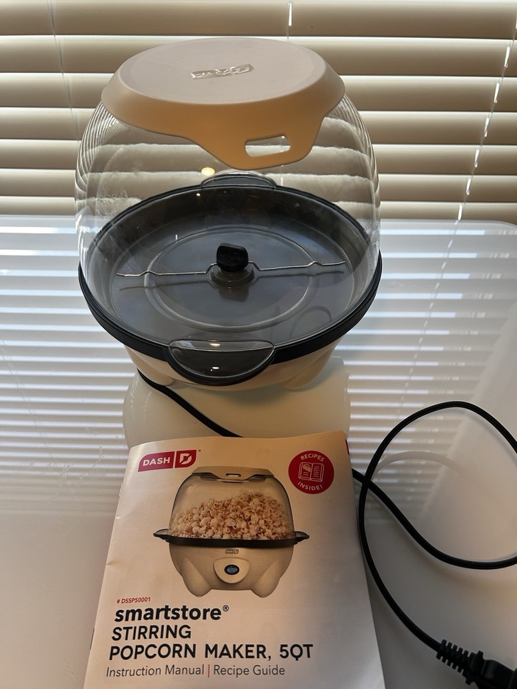 DASH Stirring Popcorn Maker SmartStore 20 Cup 700W Flip Bowl Ceramic Open Box