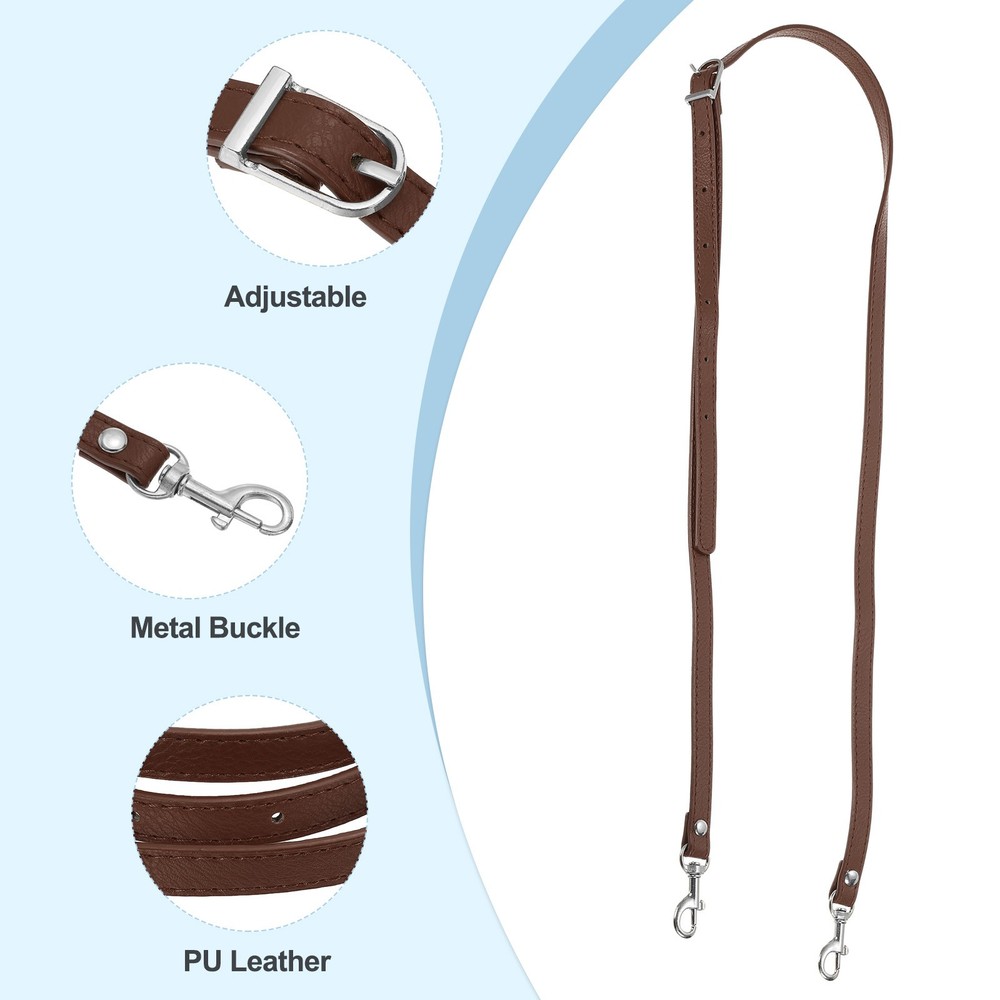 47 Inch Adjustable PU Leather Purse Strap with Silver Hardware, Light Brown