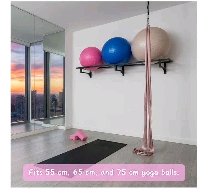 Exercise Ball Holder - Extra Large Wall Rack For Storage- 6.5 Ft- Wall Mounted