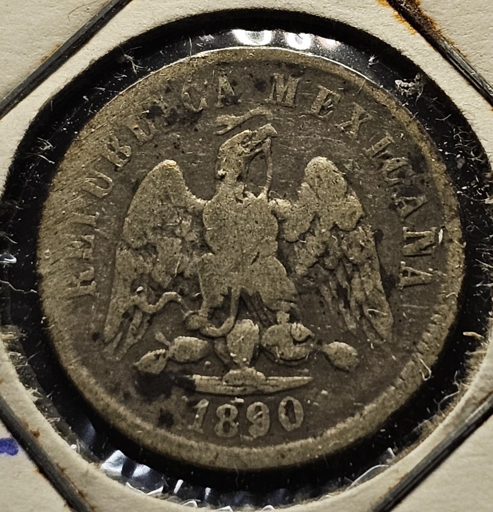 1890-Mo 10 Centavos México Mint State Nice Condition Silver Coin