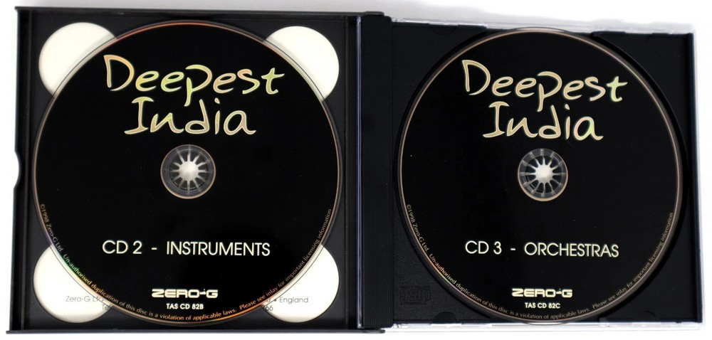 Zero-G Deepest India Sample Library/Sound Library/Sampling Triple CD 1990s