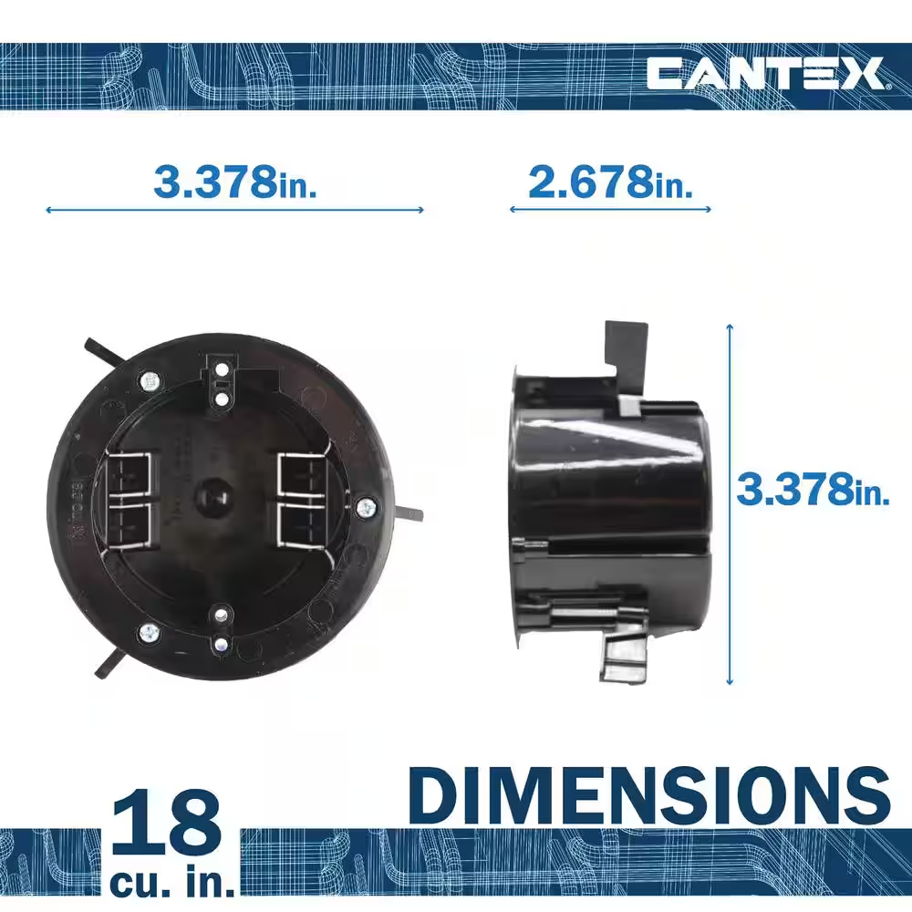 Old Work 18 Cu. In. round Electrical Ceiling Box