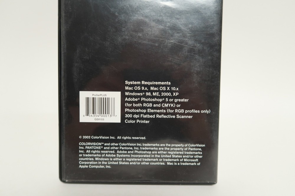 Pantone ColorVision ProfilerPLUS PC Computer Program Software 2002 Win/MAC