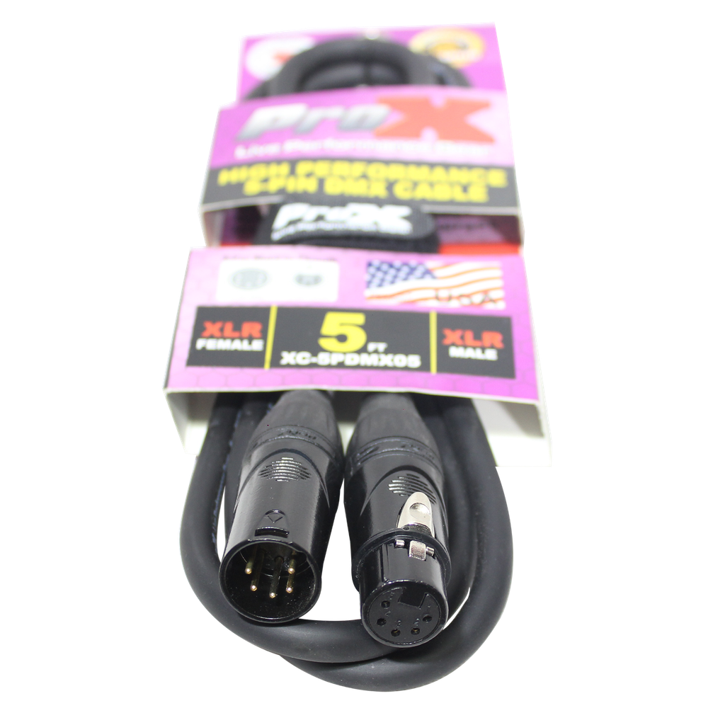 10 ProX 5 Pin High Performance Data Lighting DMX Cable 5FT