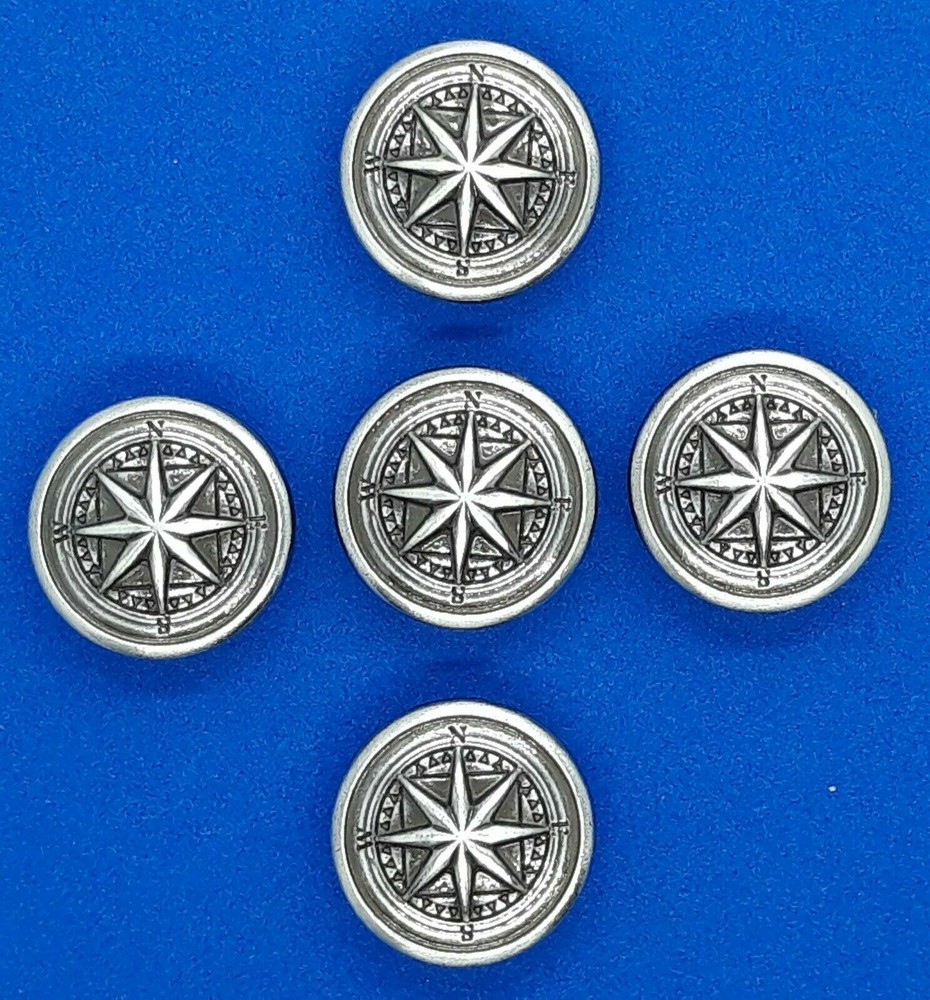 Nautical Compass Small Concho / Conchos With Rivetbacks Approx. 5/8" Five Count