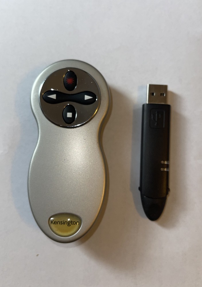 Kensington 33062 Wireless Presentation Remote Red Laser Pointer with USB Dongle