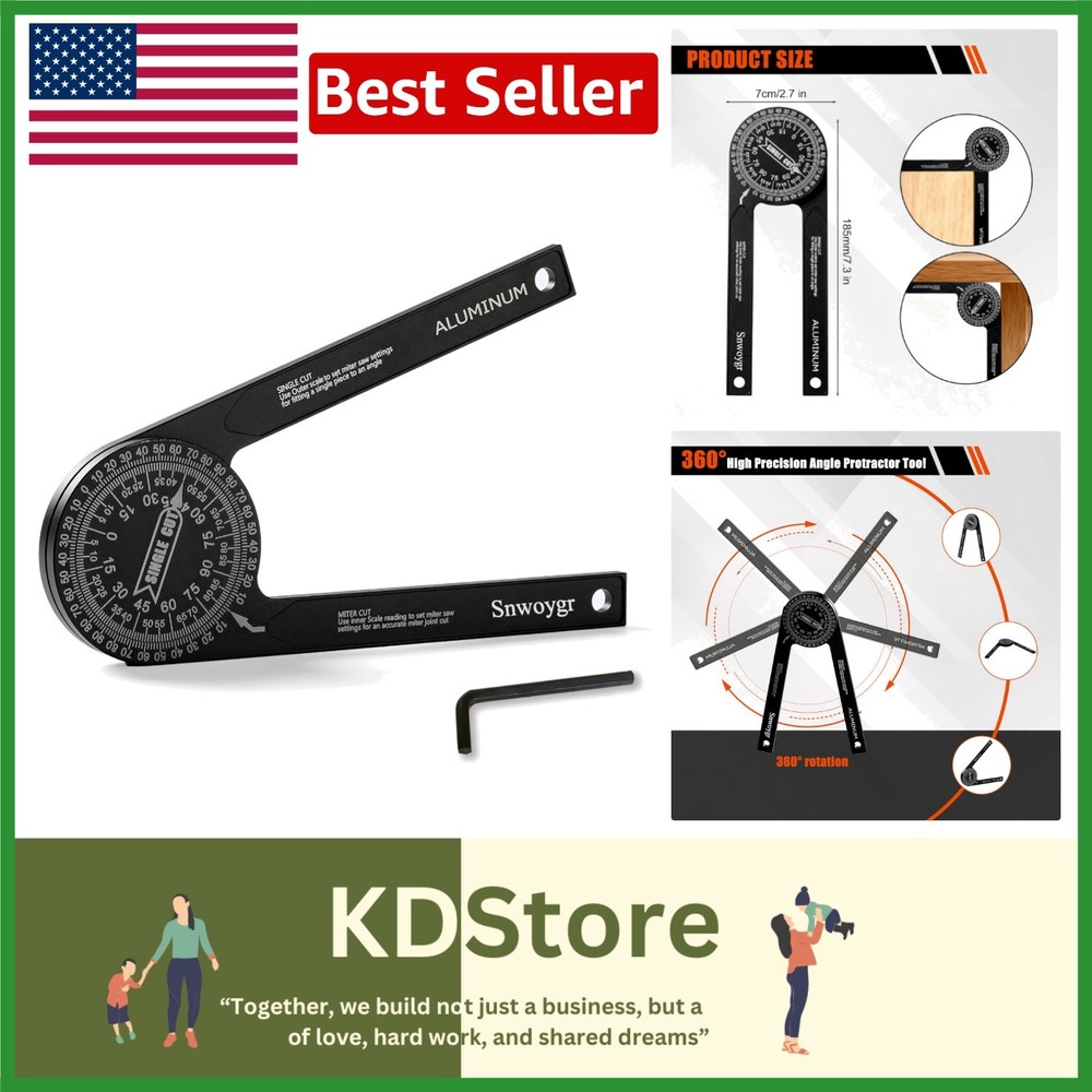 7 Inch Aluminum Miter Saw Protractor High-Precision Angle Measuring Tool for ...