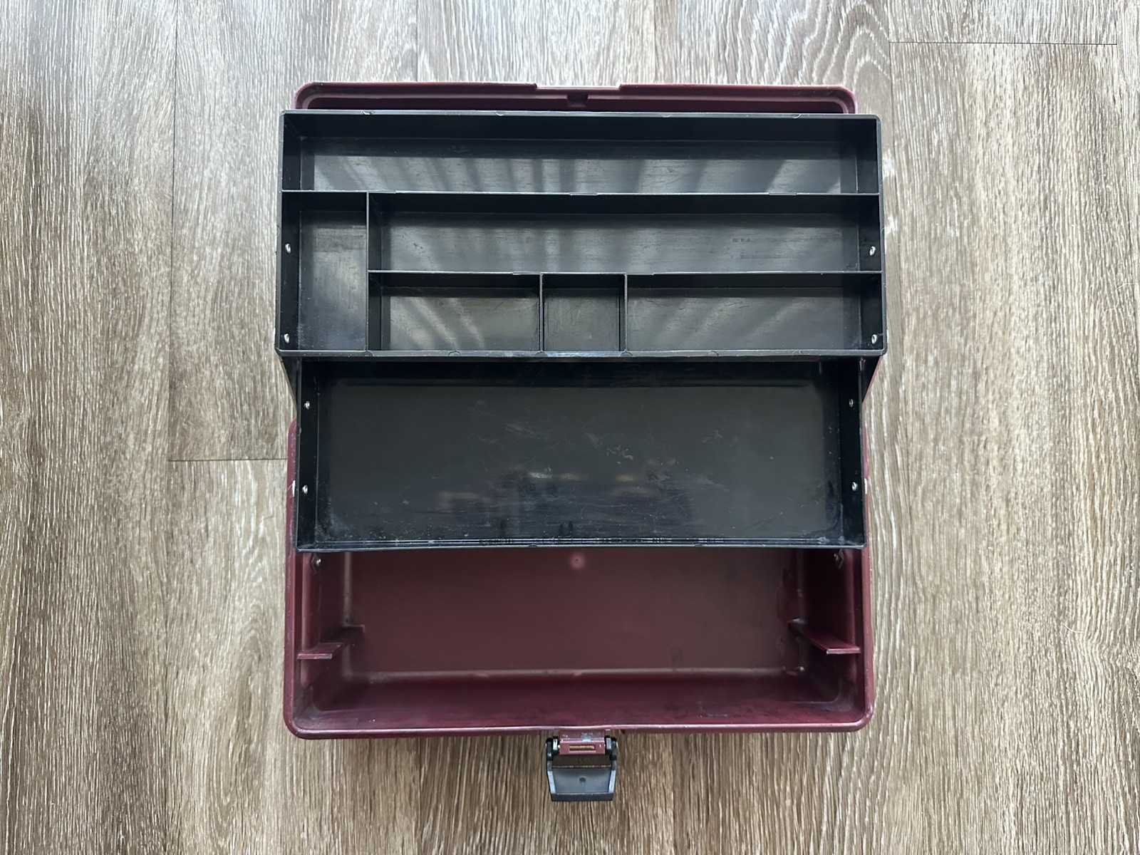 VTG ArtBin Storage Case Burgundy Box For Art Supplies Two-Tier Model 8299 USA