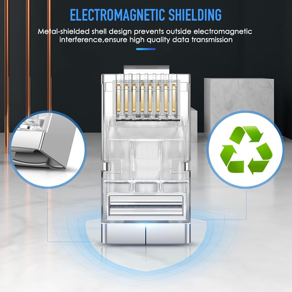 Shielded RJ45 Cat6 Cat6A Pass Through Connector
