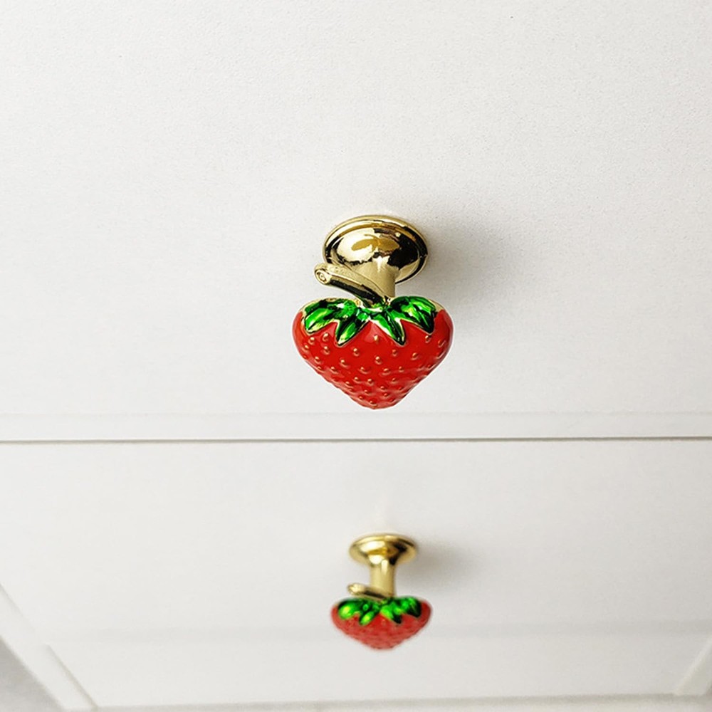 6PCS Strawberry Cabinet KnobsDrawer Knobs Creative knobs Decorative Furniture...