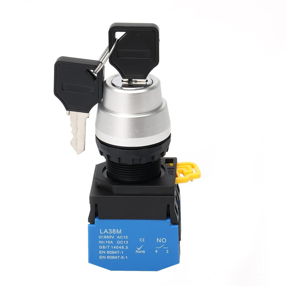 22Mm Key Switch 3 Position Maintained 2NO Latching Rotary Key Switch 10A 660V LA