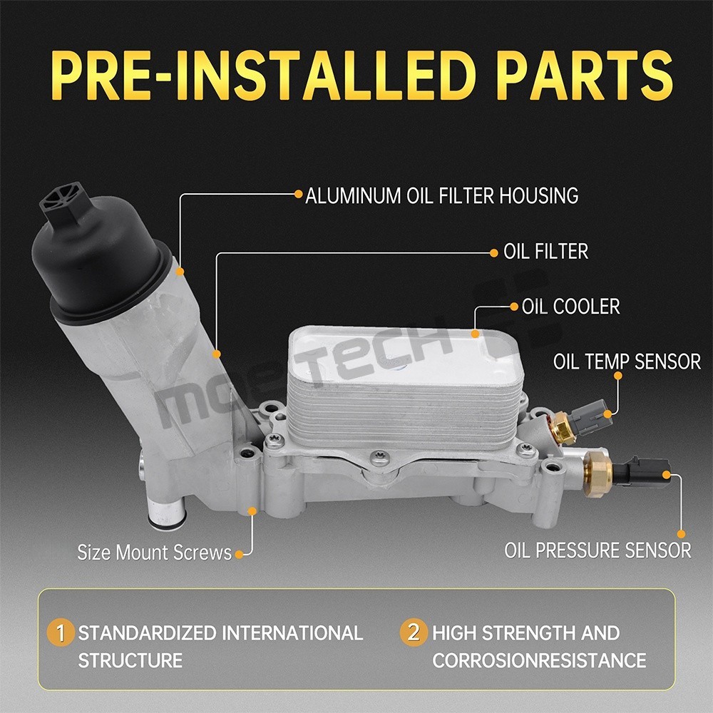 Aluminum Engine Oil Cooler Filter Housing Fit 11-16 Chrysler Dodge Jeep Ram 3.6L