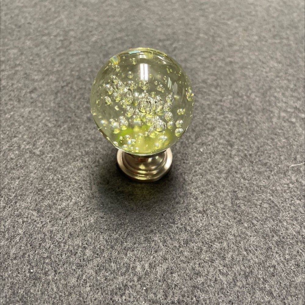 1-1/4" Bubble Glass Knob Green