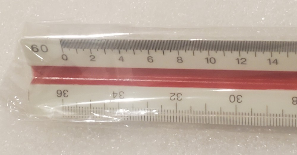 Pacific Arc T5121 Color Coded ENGINEER Triangle Scale Ruler 12 Inch.