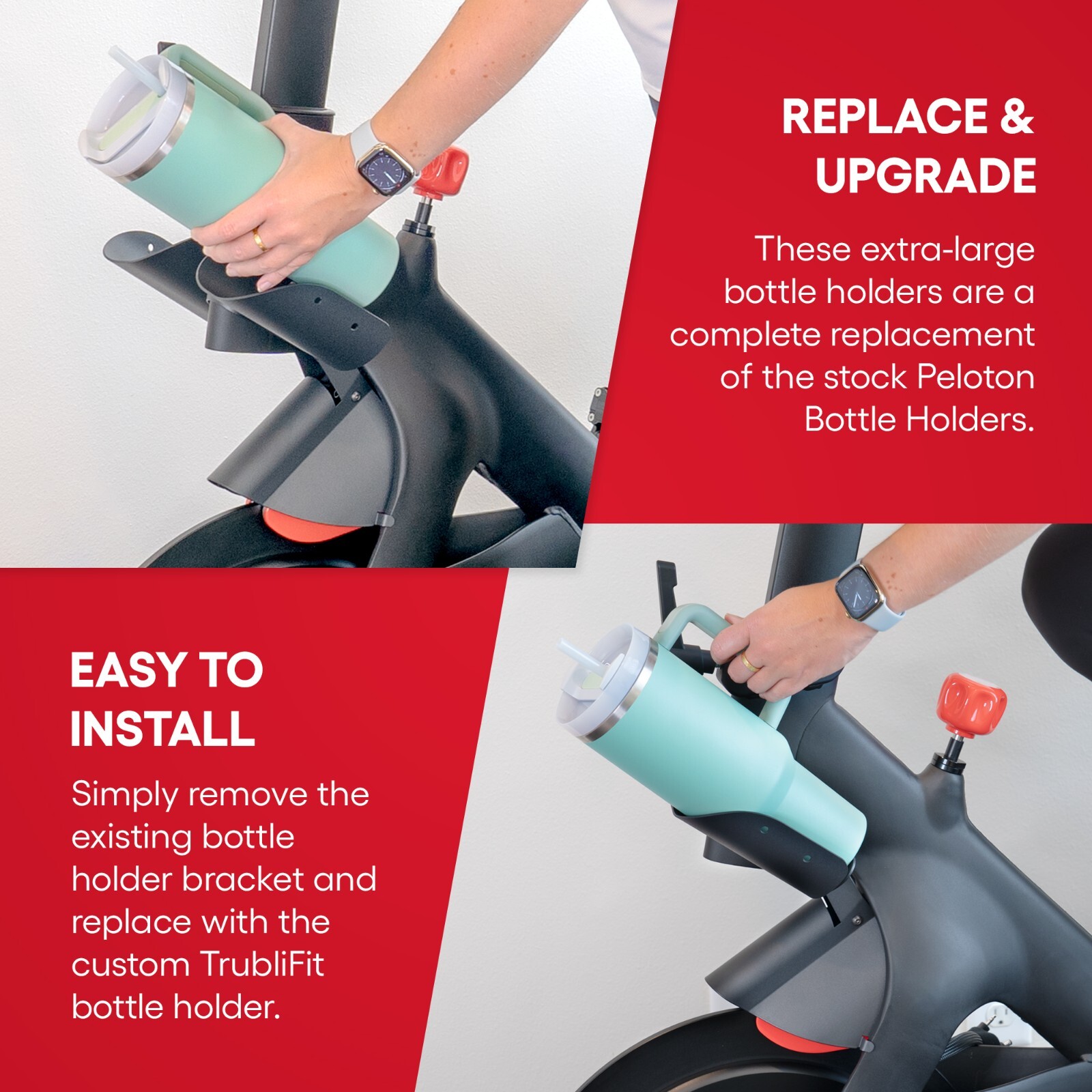 XL Replacement Bottle Holders for Original Peloton Bike with Mounting Bracket
