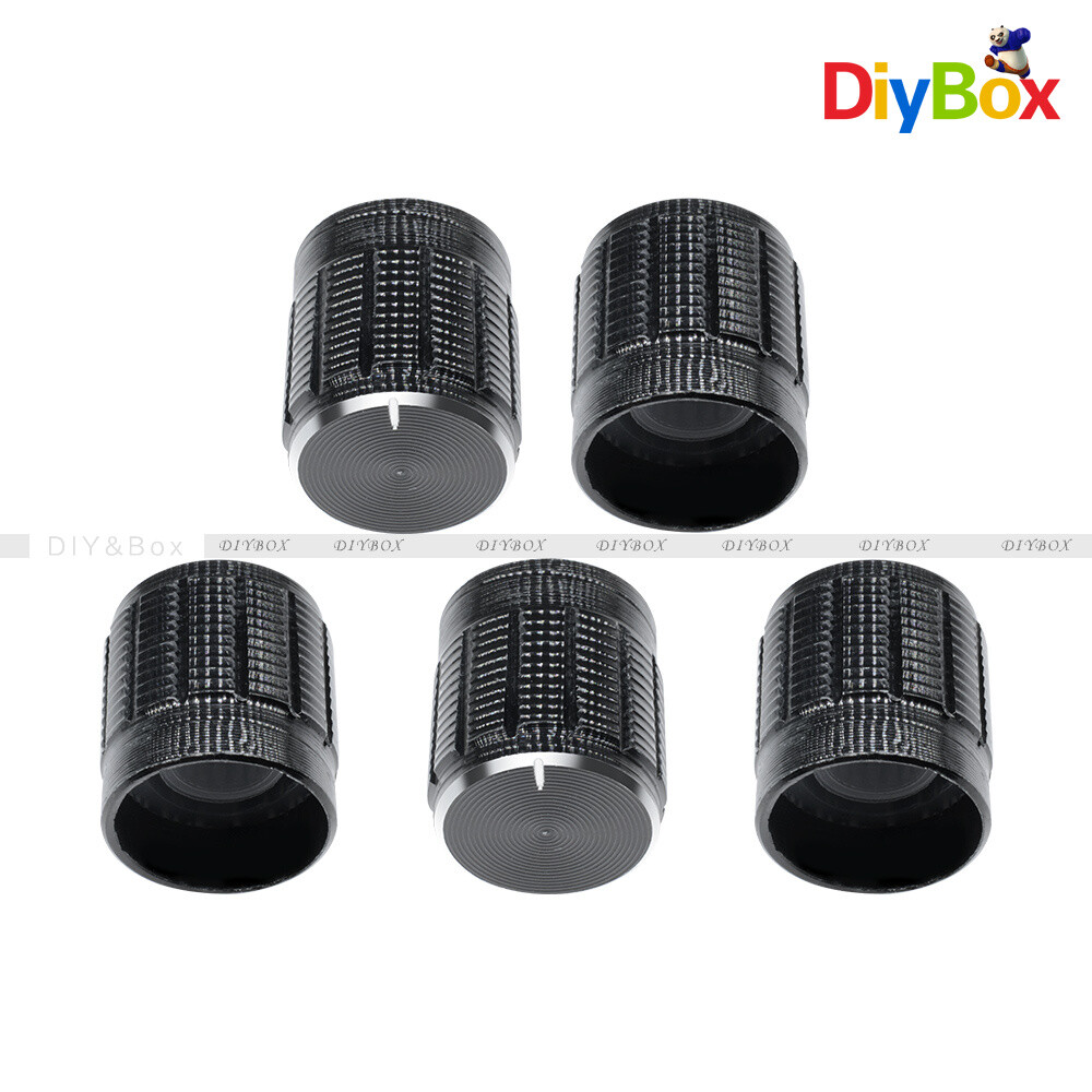 5PCS Volume Control Rotary Knobs For 6mm Dia Knurled Shaft Potentiometer New D