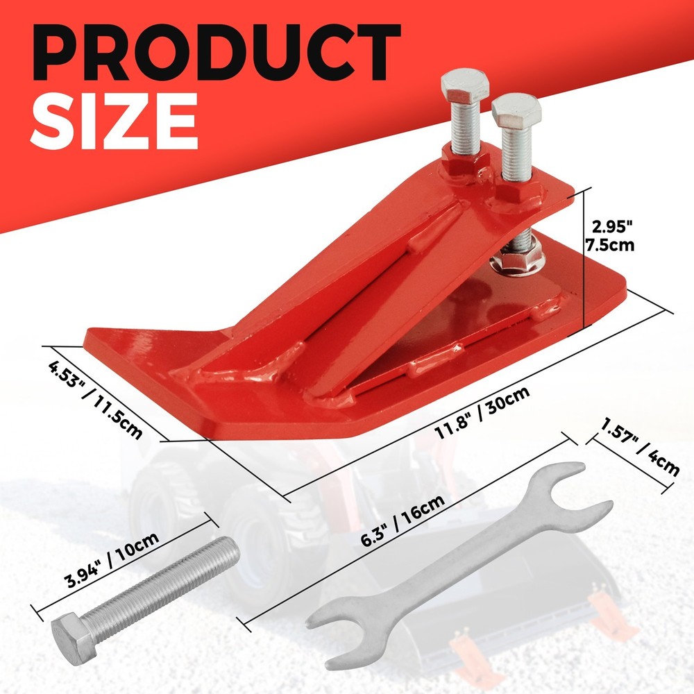 2PCS Tractor Bucket Protector, Heavy Duty Ski Edge Protector w Double Lock Nuts