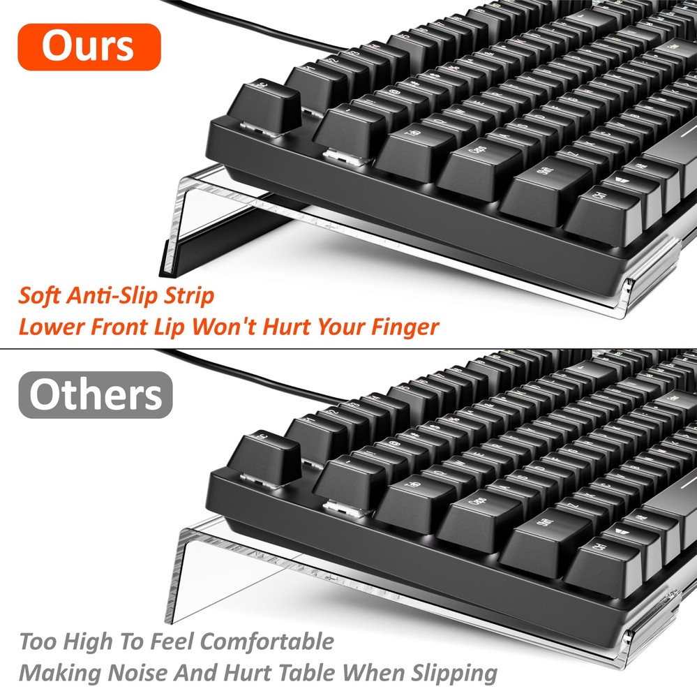 Computer Keyboard Stand PC Keyboard Stand, Acrylic Tilted Keyboard Stand for ...