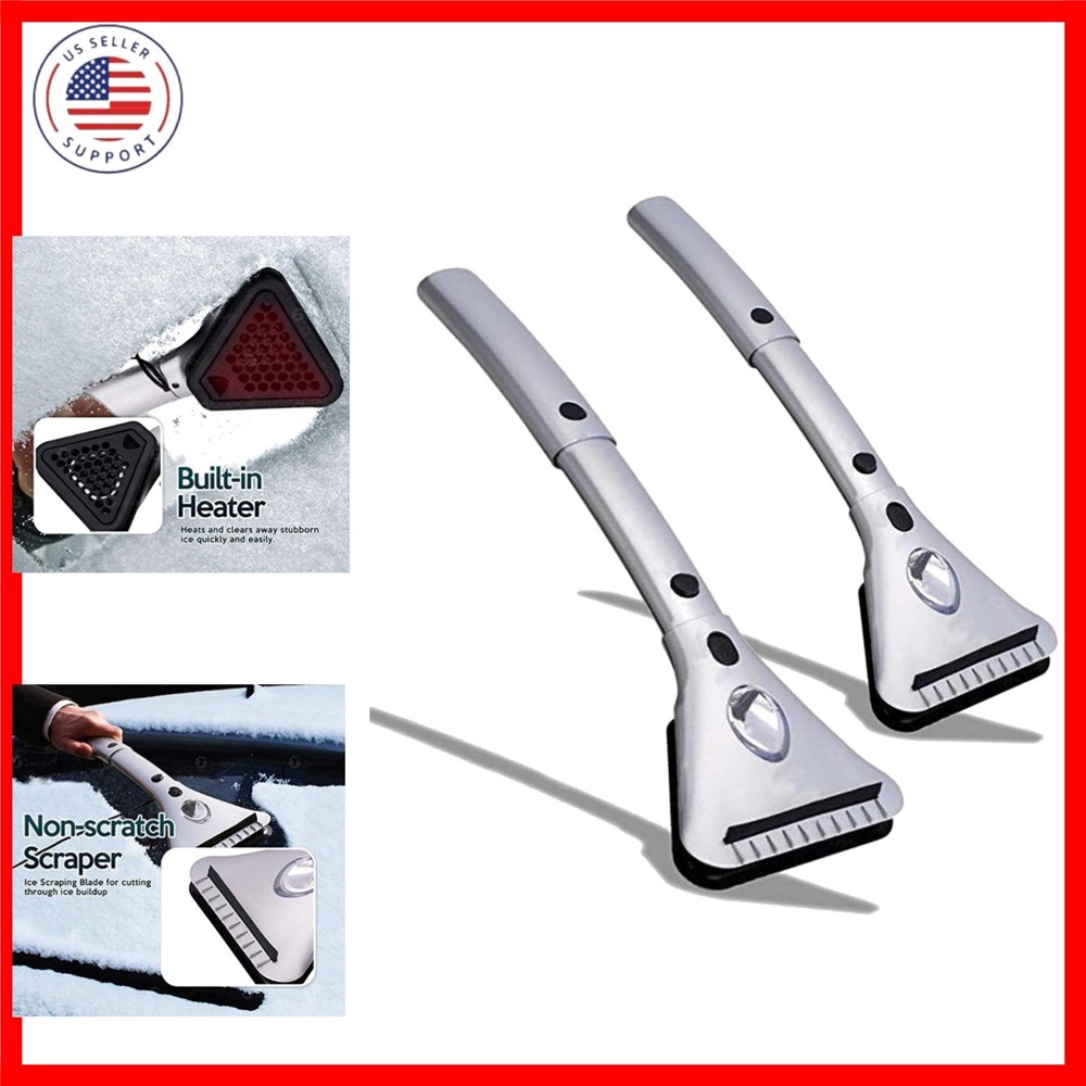 Heated Car Window Ice/Snow Scraper Extendable Auto Windshield Heated Scraper ...