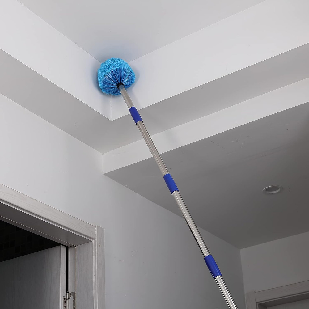 Duster, Cobweb Duster with Extension Pole, Medium Stiff Bristles Cobweb Duster H