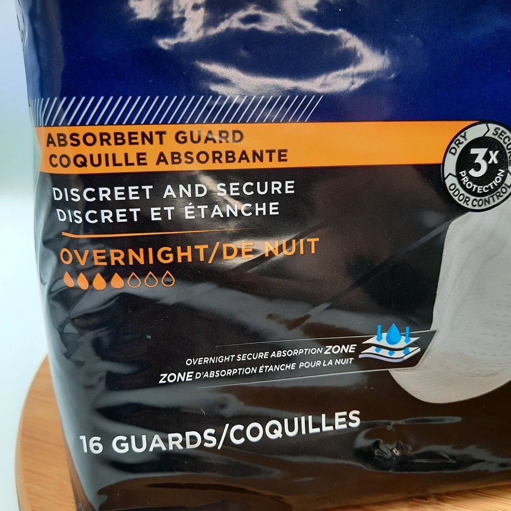 TENA Mens Overnight Extra Dry Coverage Absorbent Guards 4 Packs 64 Count NEW