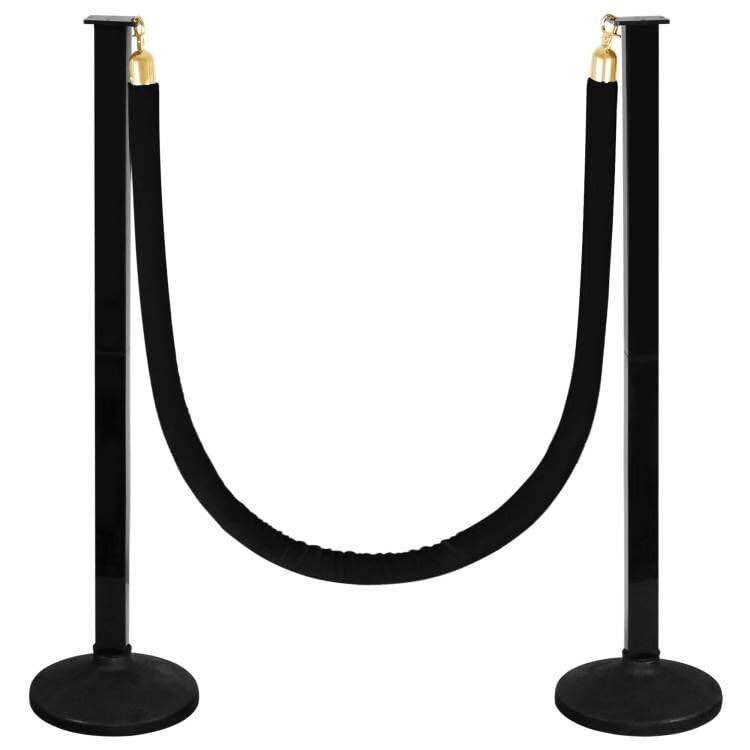 Stanchion Posts with Velvet Rope - Adjustable, Portable Crowd Control Solution