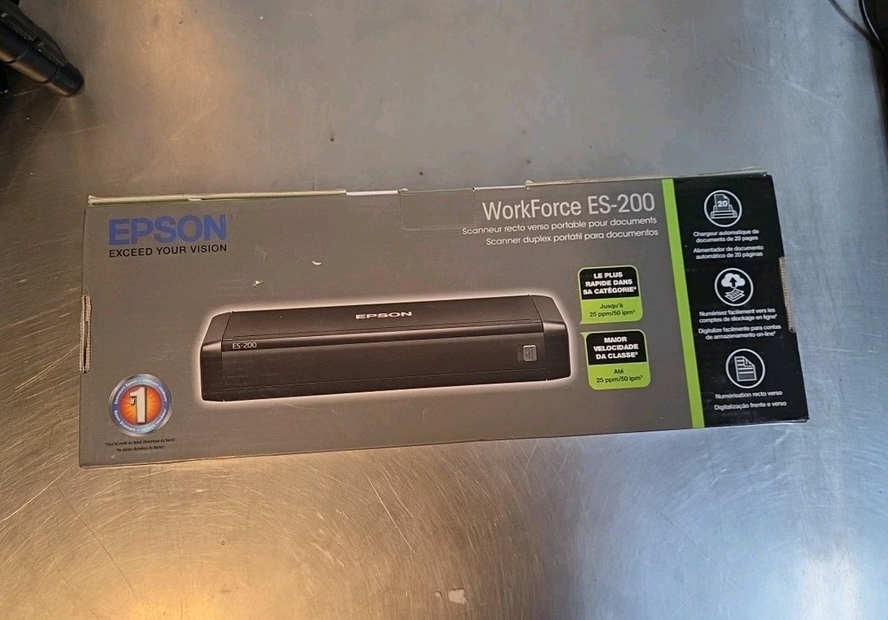 Epson WorkForce ES-200 Document Scanner - USB Cable - No Power Supply Cable