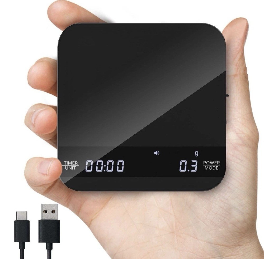 Coffee Scale with Auto Timing, Mini Rechargeable Espresso Scale with Timer, 2...