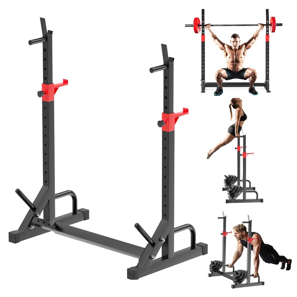 FONBEAR Squat Rack Barbell Bench Press Stand 550LBS Max Load Adjustable Multi-Fu