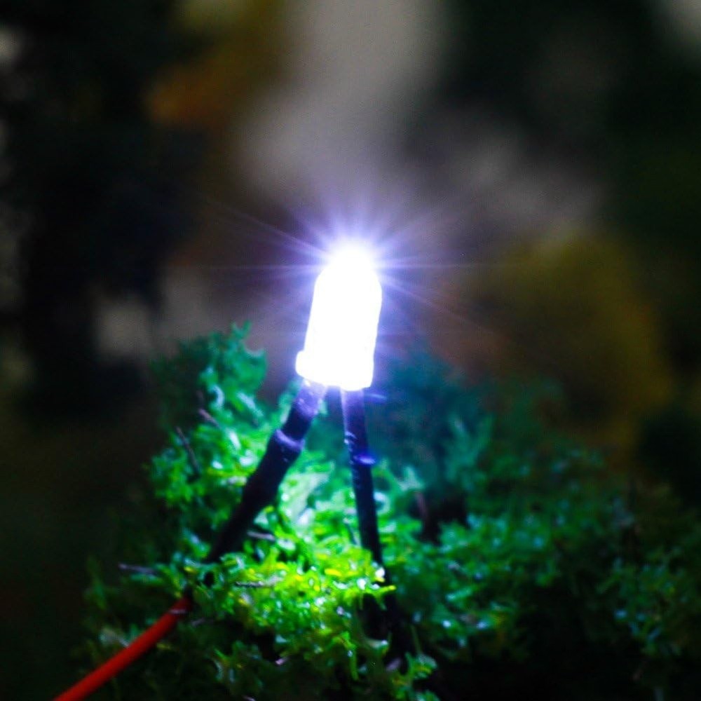 20pcs 5mm Pre-Wired Bright White LEDs - Ideal for Miniature Lighting Projects