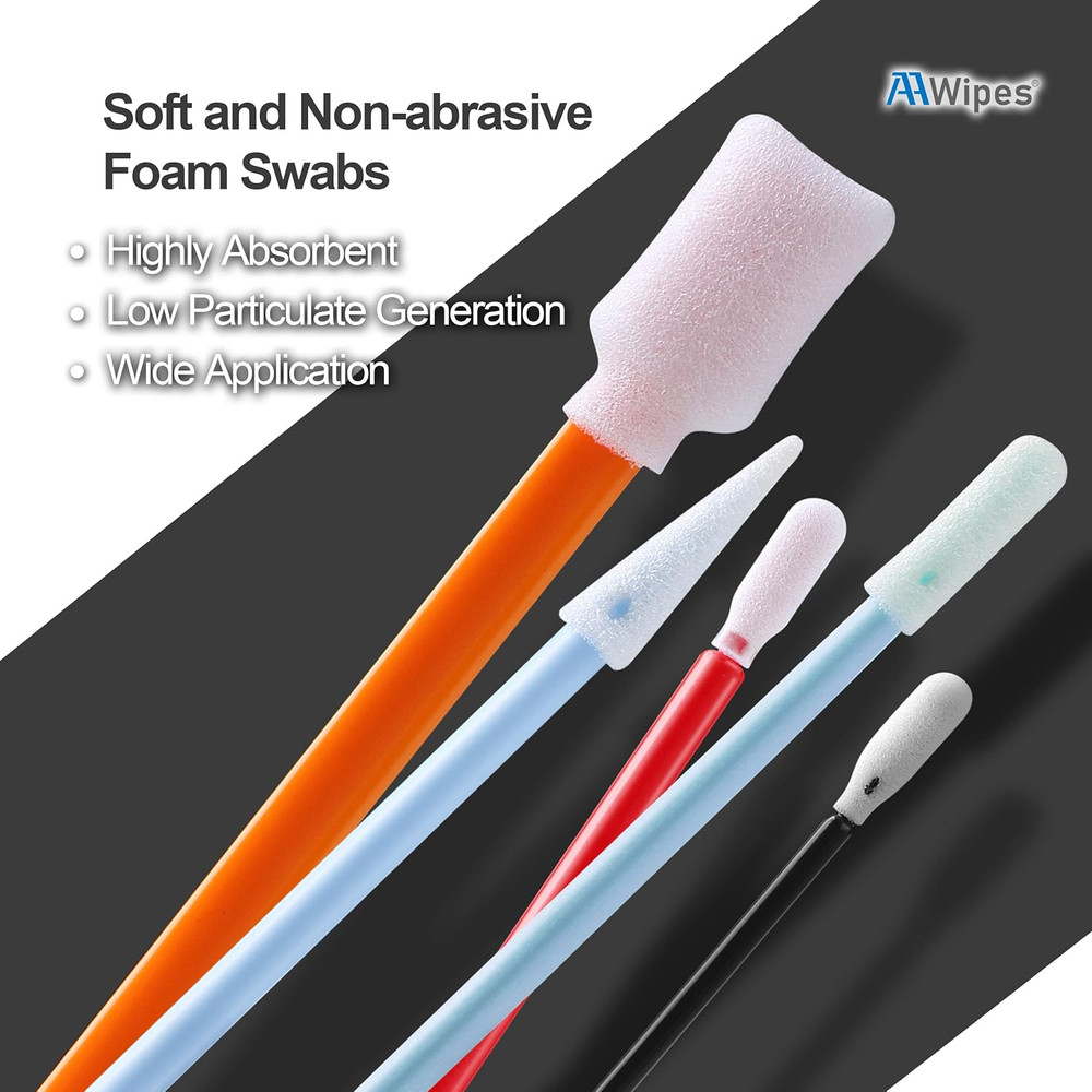Cleanroom Foam Tip Swab Set (5 Colors & Styles, 100 Pack) - Assorted Multi-Use C