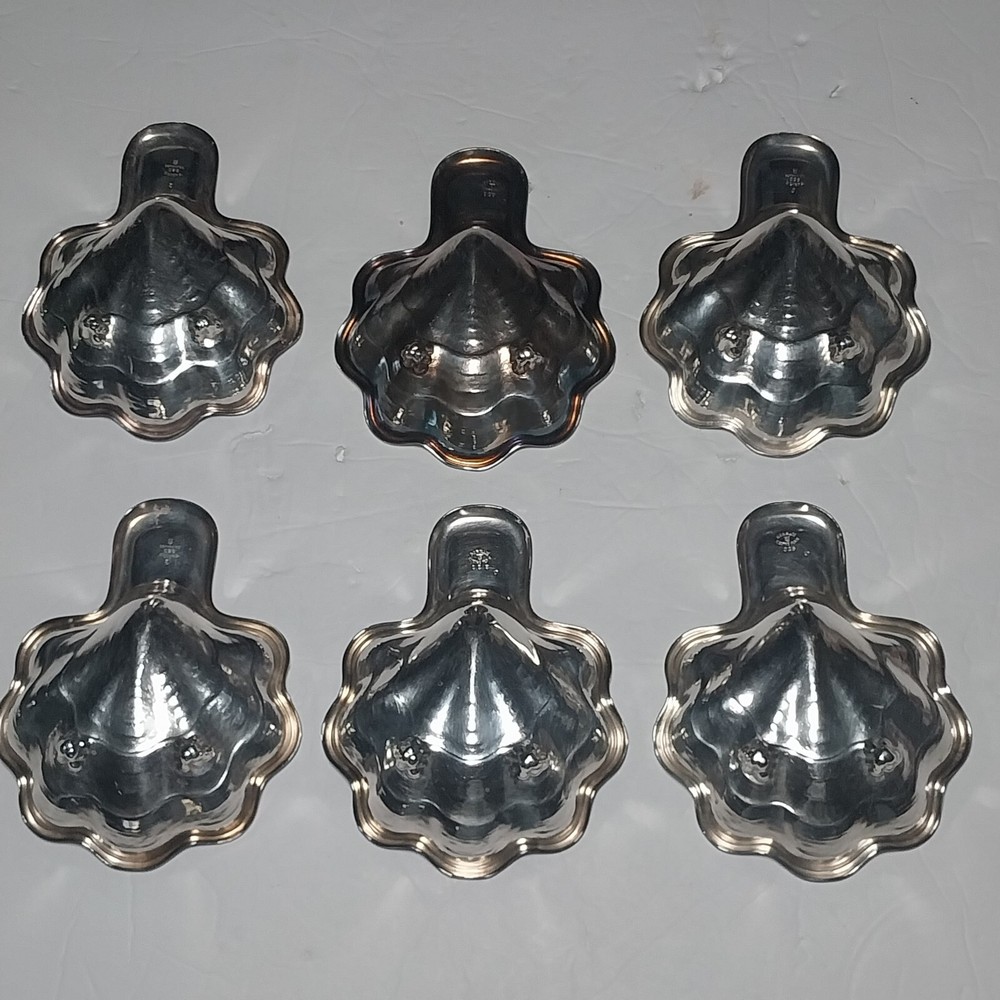 6 Gorham Silver Electroplate #025 Vintage Shell Dishes