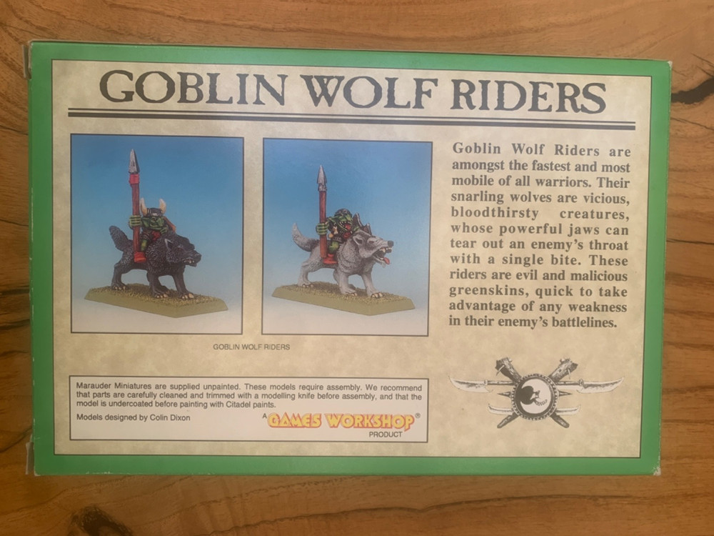 Warhammer Goblin Wolf Riders Box NOS OOP