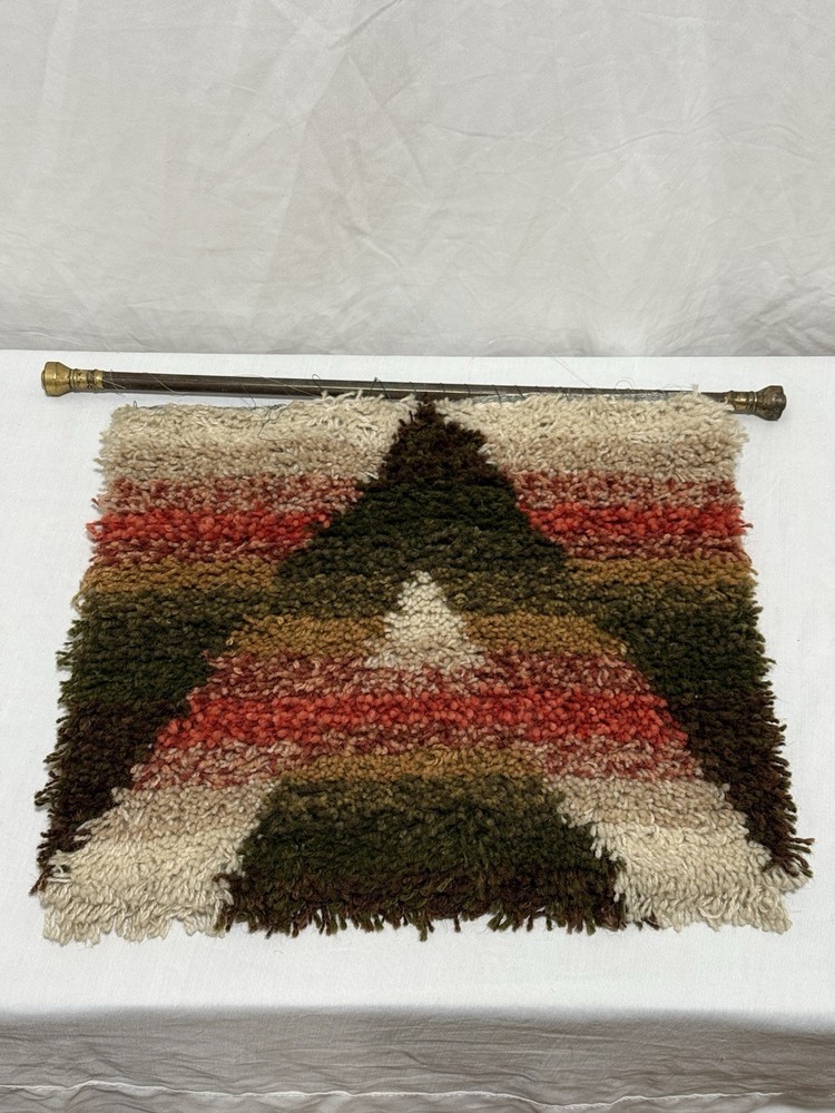 1970s Shaggy Needle Point Panel Wall Art